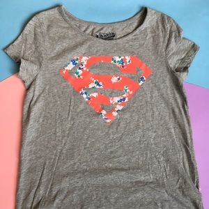 Floral Superman Logo T-shirt